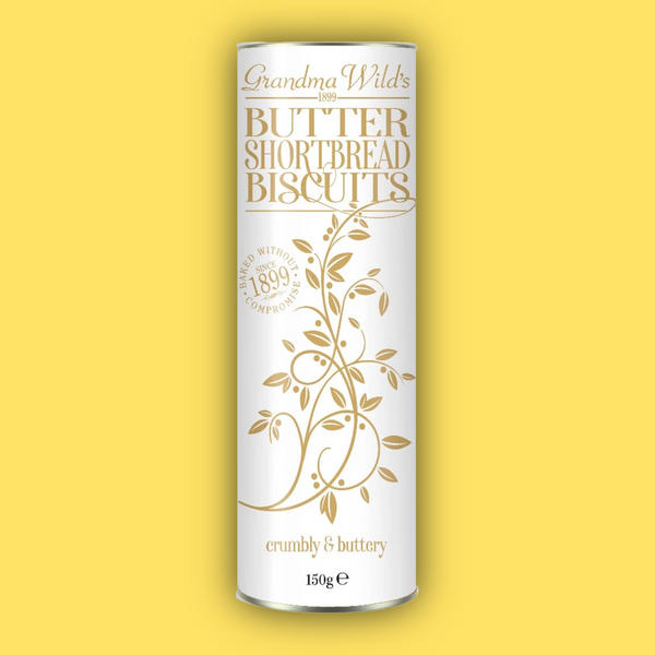 All Butter Shortbread Biscuits White & Gold Tube 150g