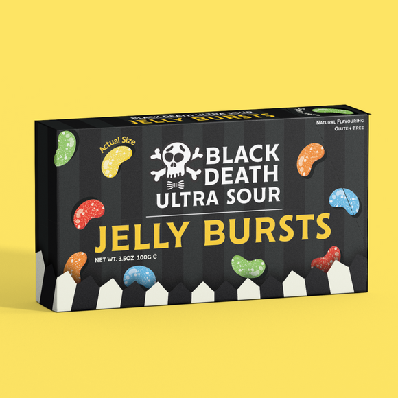 Black Death Ultra Sour Jelly Bursts Theatre Box 100g