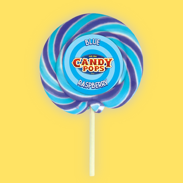 Candy Pops Blue Raspberry Large Wheel Lollies 75g