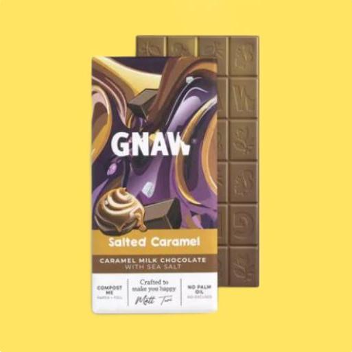 Gnaw Milk Salted Caramel Choocolate Bar 80g