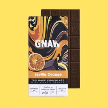 Gnaw 70% Dark Seville Orange Chocolate Bar 80g