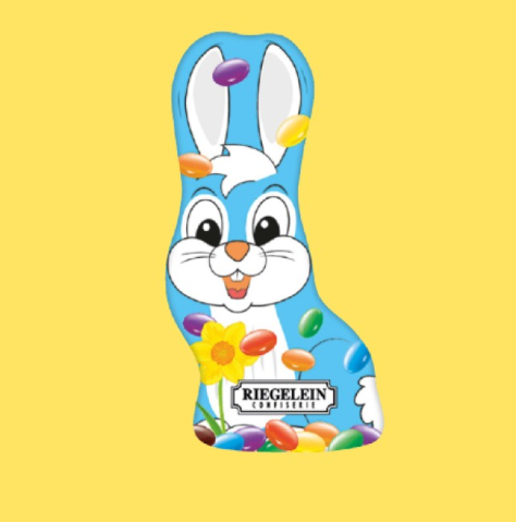 Long Eared Bunny Filled with Candy Covered Chocolate Beans 100g