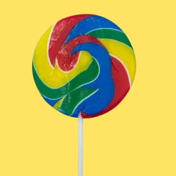 PMS Swirly 40g Round Rainbow Lolly