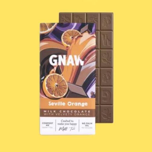 Gnaw Milk Seville Orange Chocolate Bar 80g