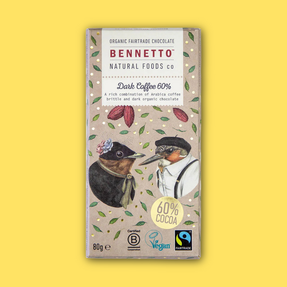 Bennetto Dark Coffee Chocolate Bar 80g