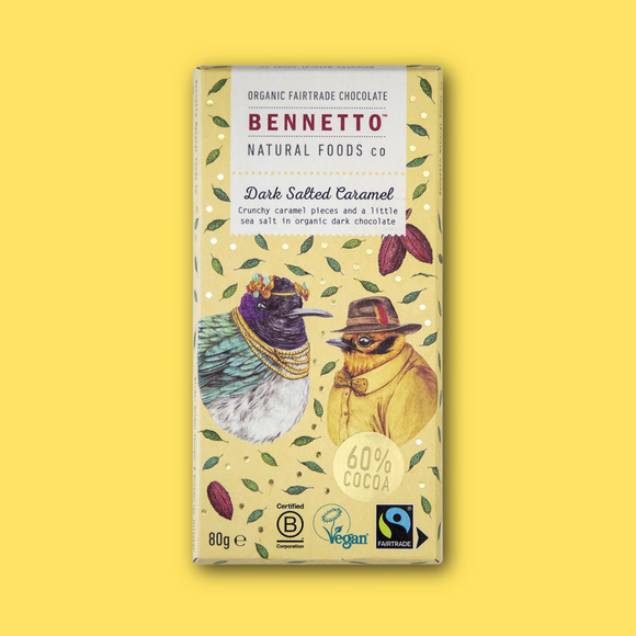 Bennetto Dark Salted Caramel Chocolate Bar 80g