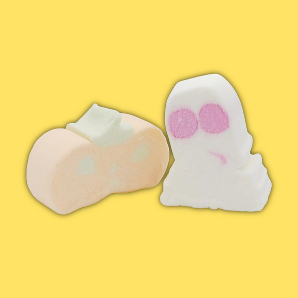 Kingsway Pumpkin & Ghost Marshmallows 1kg POS - 100g
