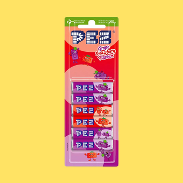 Pez Refill Pack Grape and Strawberry 6 Pack 51g