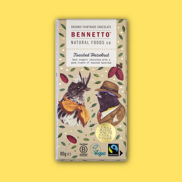 Bennetto Toasted Hazelnut Chocolate Bar 80g