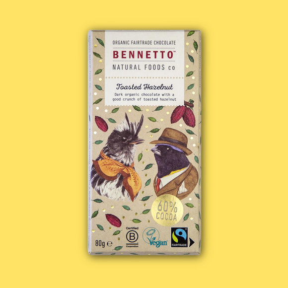 Bennetto Toasted Hazelnut Chocolate Bar 80g