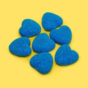 Shiny Blue Hearts Raspberry
